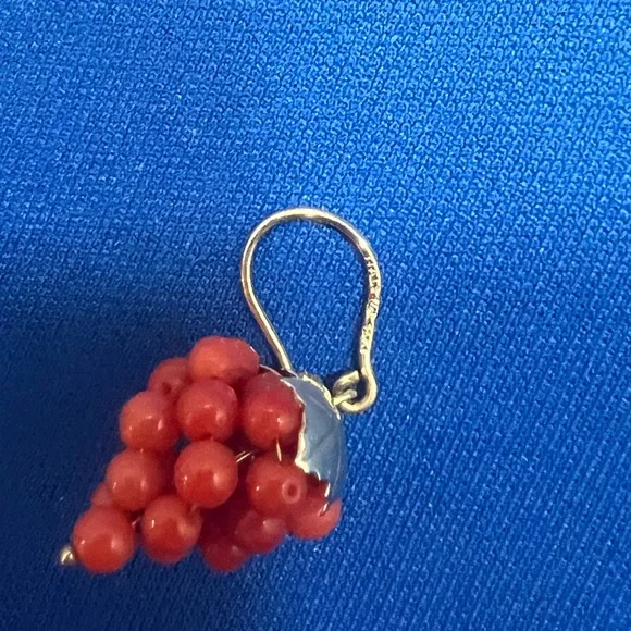 Estate Grapes Coral D Napoli14K Gold Dangle Earrings